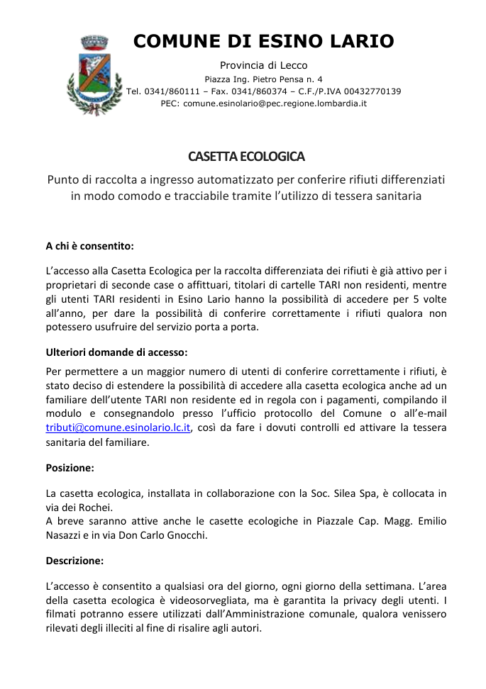 CASETTE ECOLOGICHE