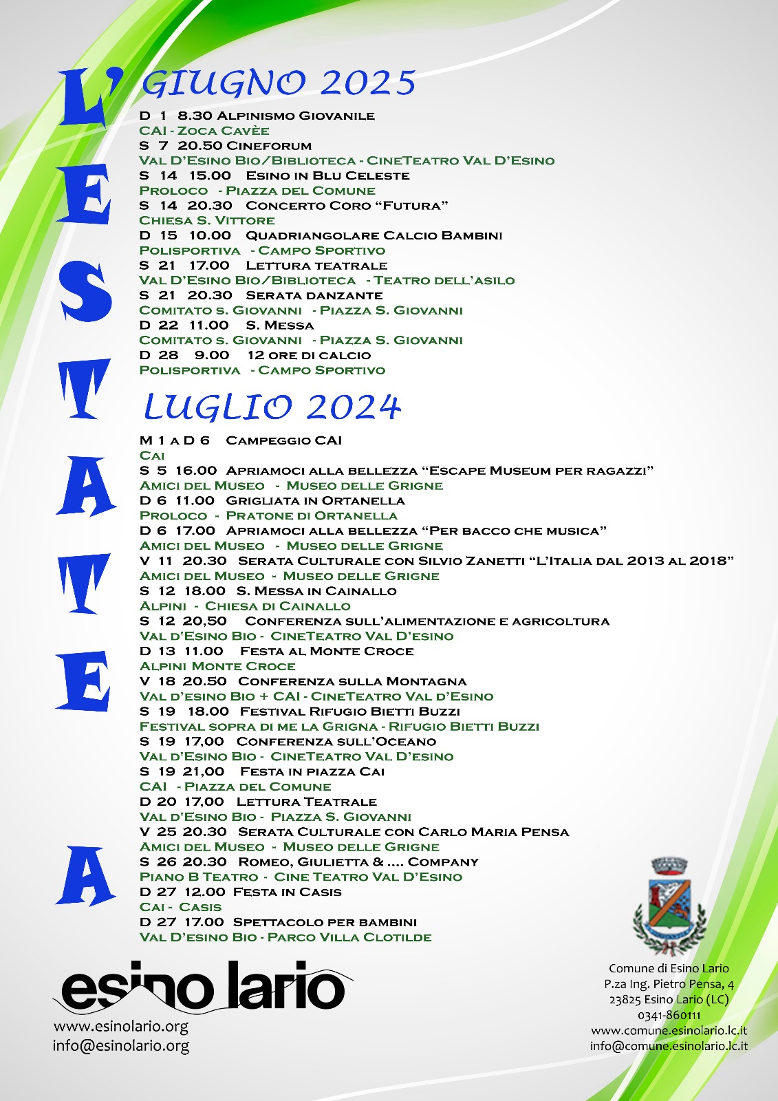 calendario estate 2025