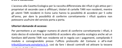 Accesso Casetta Ecologica
