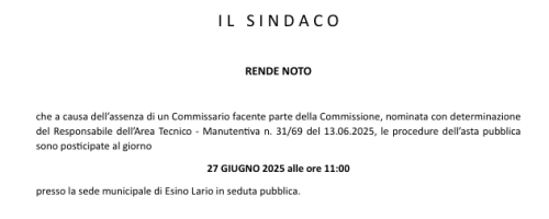 AVVISO DI GARA