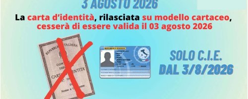 3 agosto 2026 – Cessazione validità carta di identità cartacea